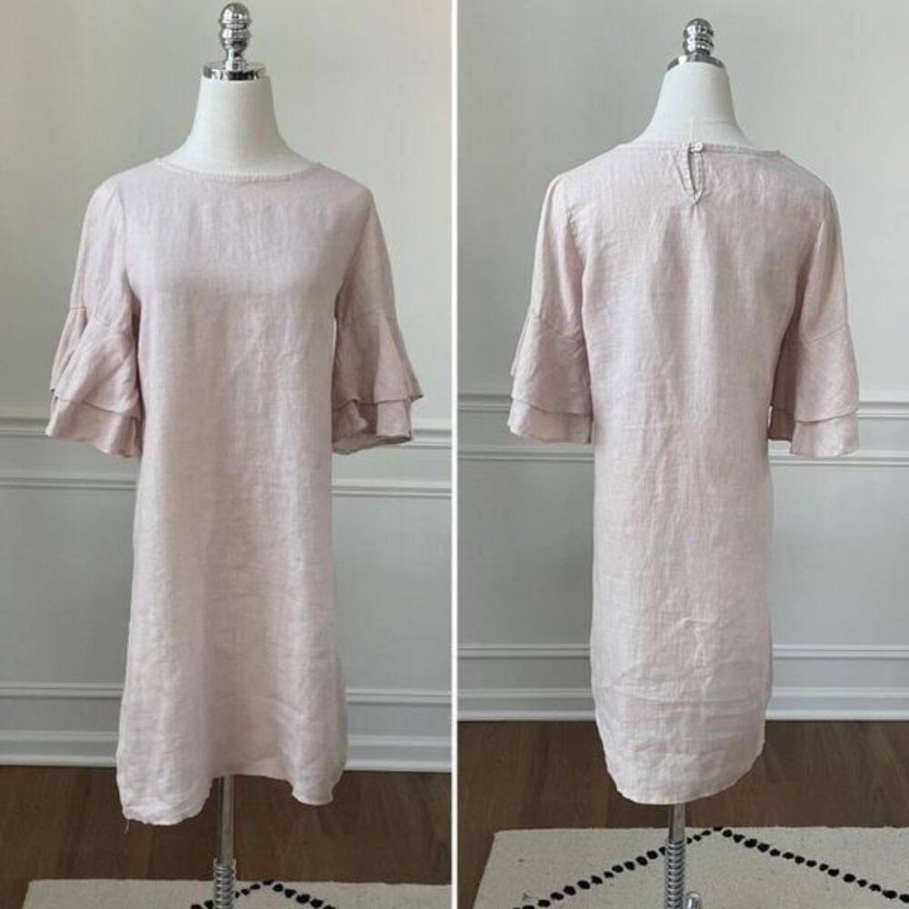 Francesca Bettini Light Orchid Pink Italian Linen Shift Dress XS